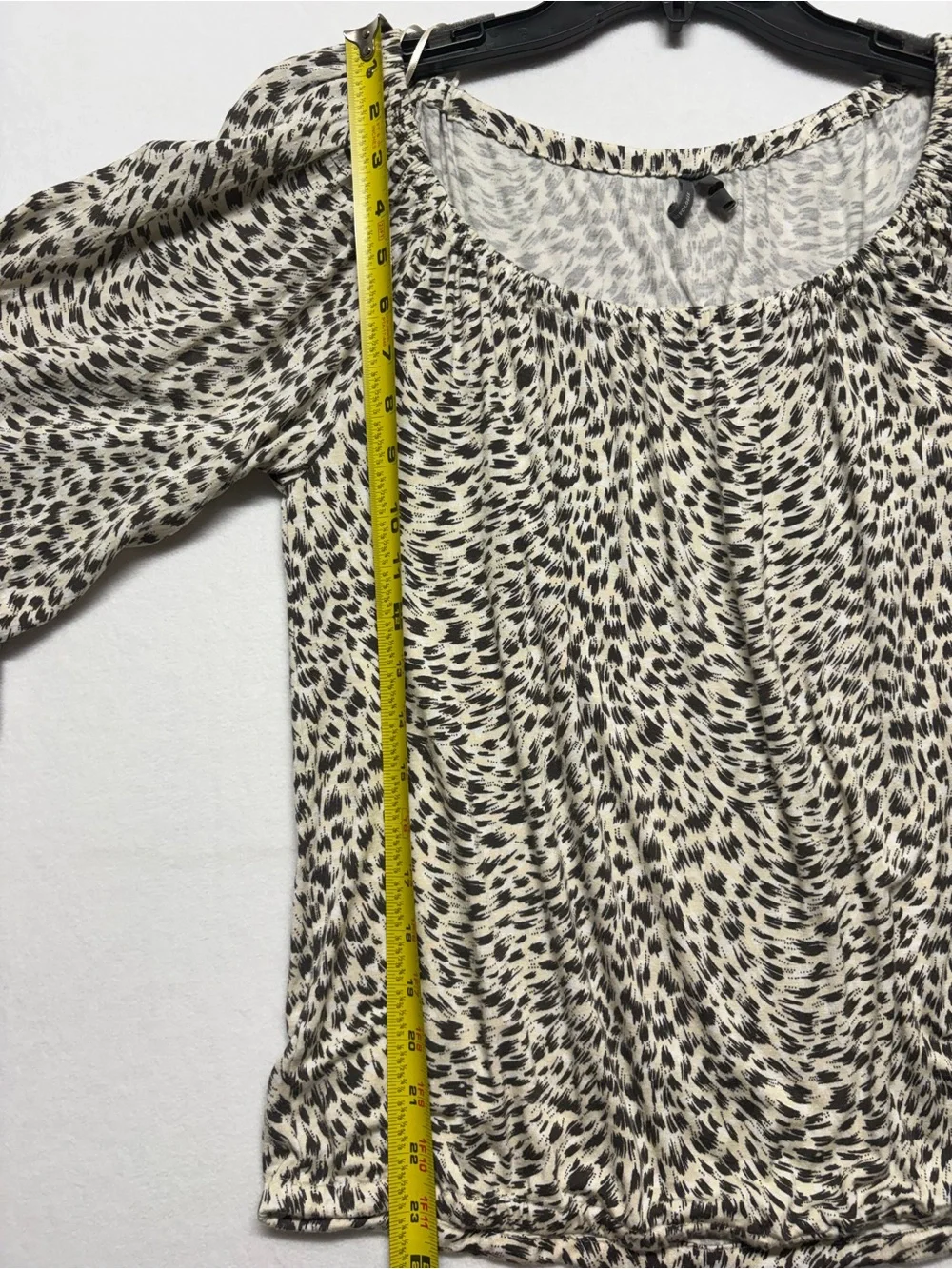 Anthropologie Cascais Top Size Medium Animal Print Neutral Off The Shoulder